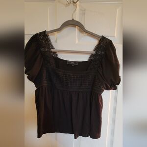 Black Lace Detail Top